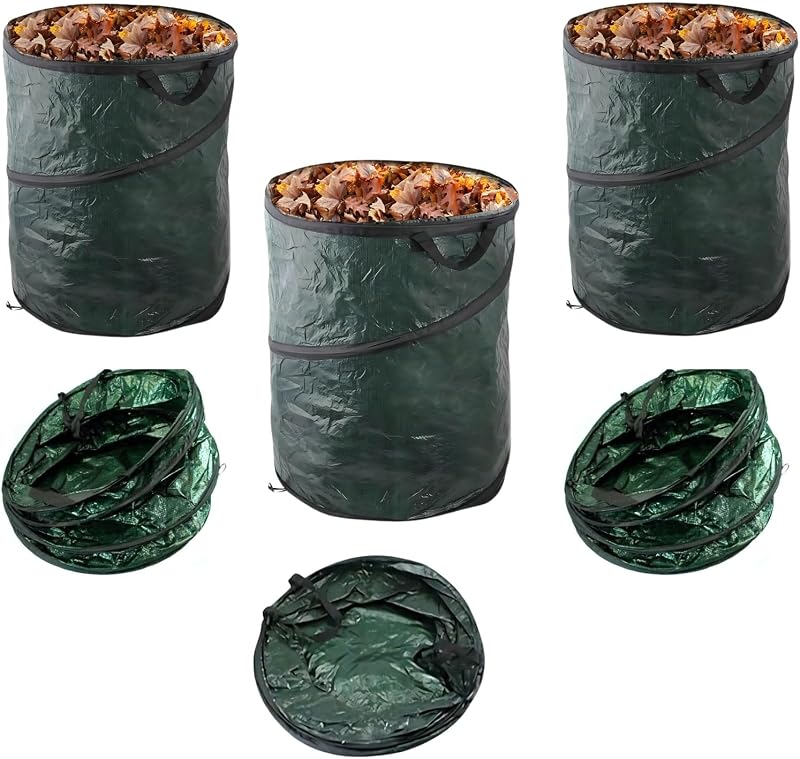 ADEPTNA 120L Large Pop-Up Garden Waste Bag with Handles Pack of 3