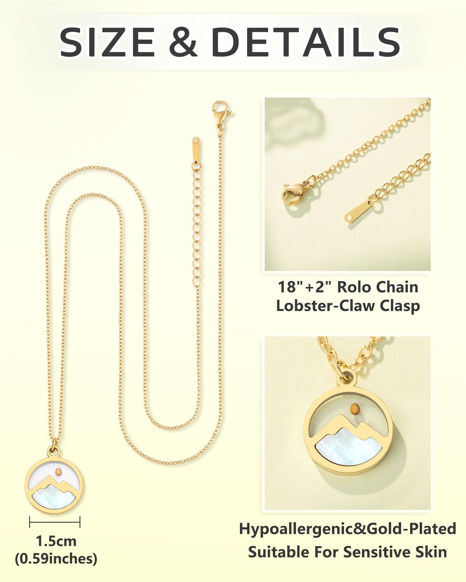 Eryuor Silver/Gold Moving Mountains-Mustard Seed Faith Necklace for Women Teens