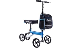 BlessReach Steerable Knee Walker Deluxe Medical Scooter for Foot Injuries Adult Compact Crutches (WB-2105 Blue)…