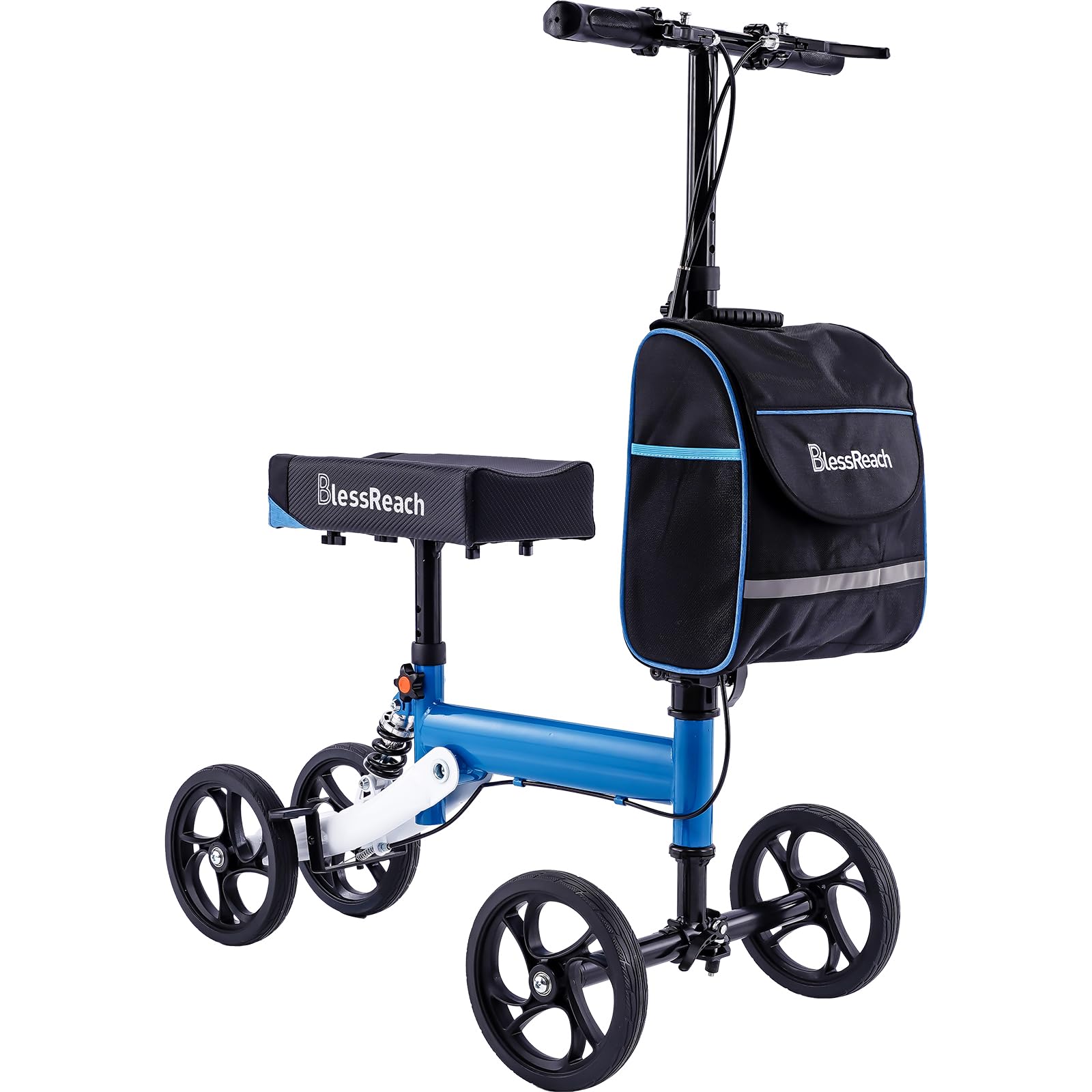 Photo 1 of BlessReach Steerable Knee Walker Deluxe Medical Scooter for Foot Injuries Adult Compact Crutches (WB-2105 Blue)…