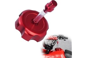 JIAYAN Fuel Cap CNC Billet Gas Tank Cap with Anti-Leak Vent Tube Fits for 50cc 70cc 90cc 110cc 125cc Coolster TaoTao Kazuma Sunl JCL Roketa ATV Quad 4 Wheeler-Red