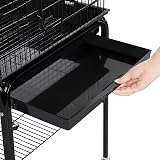Yaheetech Parrot Cage Play Top 46.5x46.5x71 cm Detachable Stand Green view 6