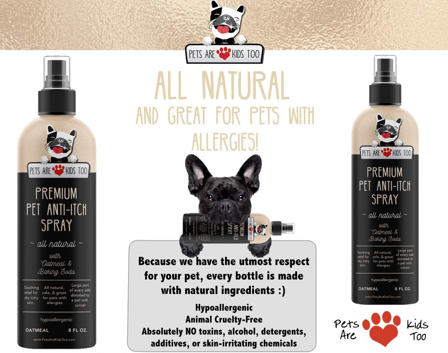 Premium Pet Anti Itch Deodorant Spray & Scent Freshener! Natural Ingredients, Hypoallergenic! Soothes Dogs & Cats Hot Spots, Itchy, Dry, Irritated Skin! Odor & Allergy Relief! Smells Amazing! (1 Btl) : Pet Supplies
