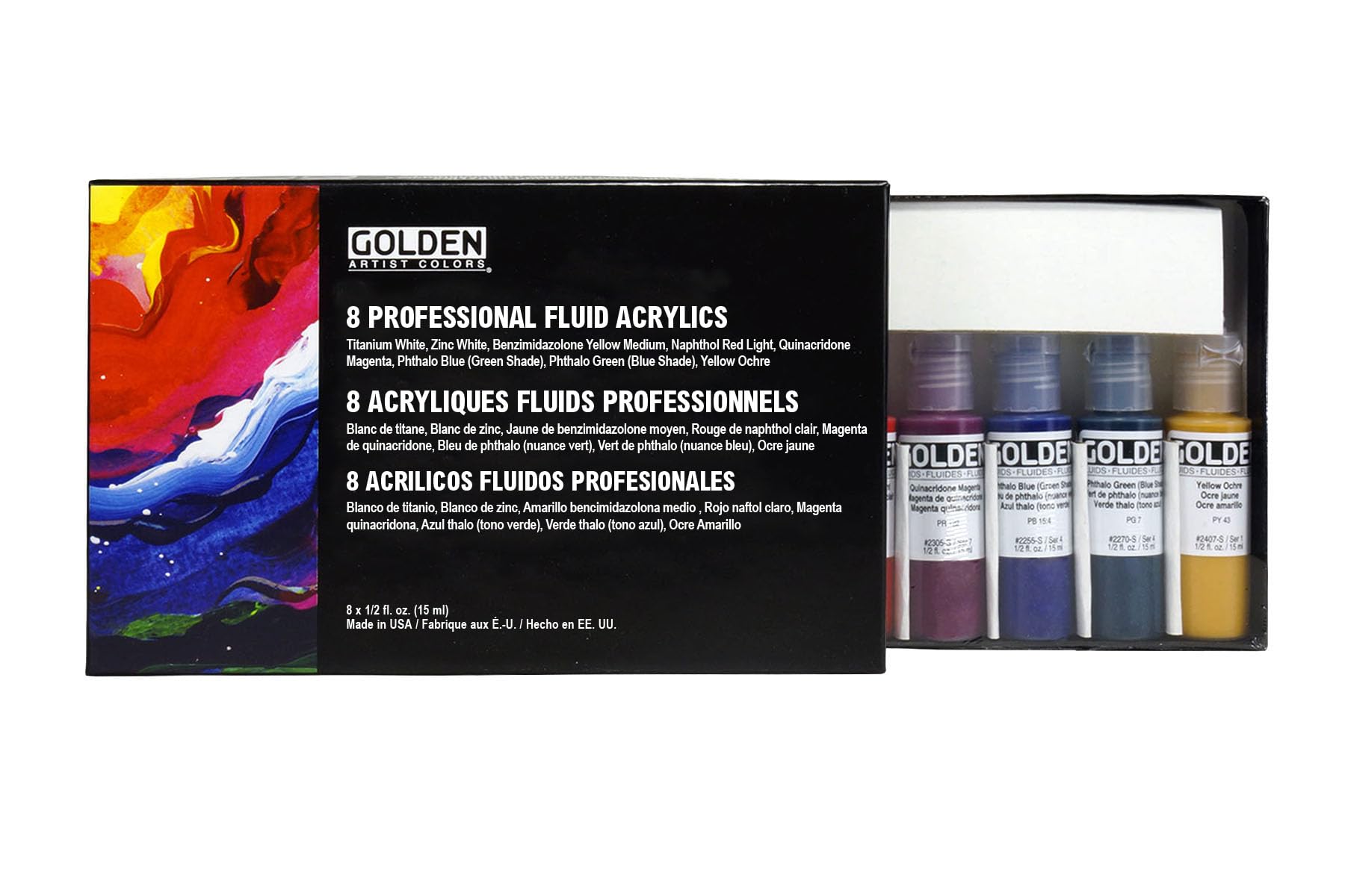 Golden 8 Professional Fluid Acrylics Set