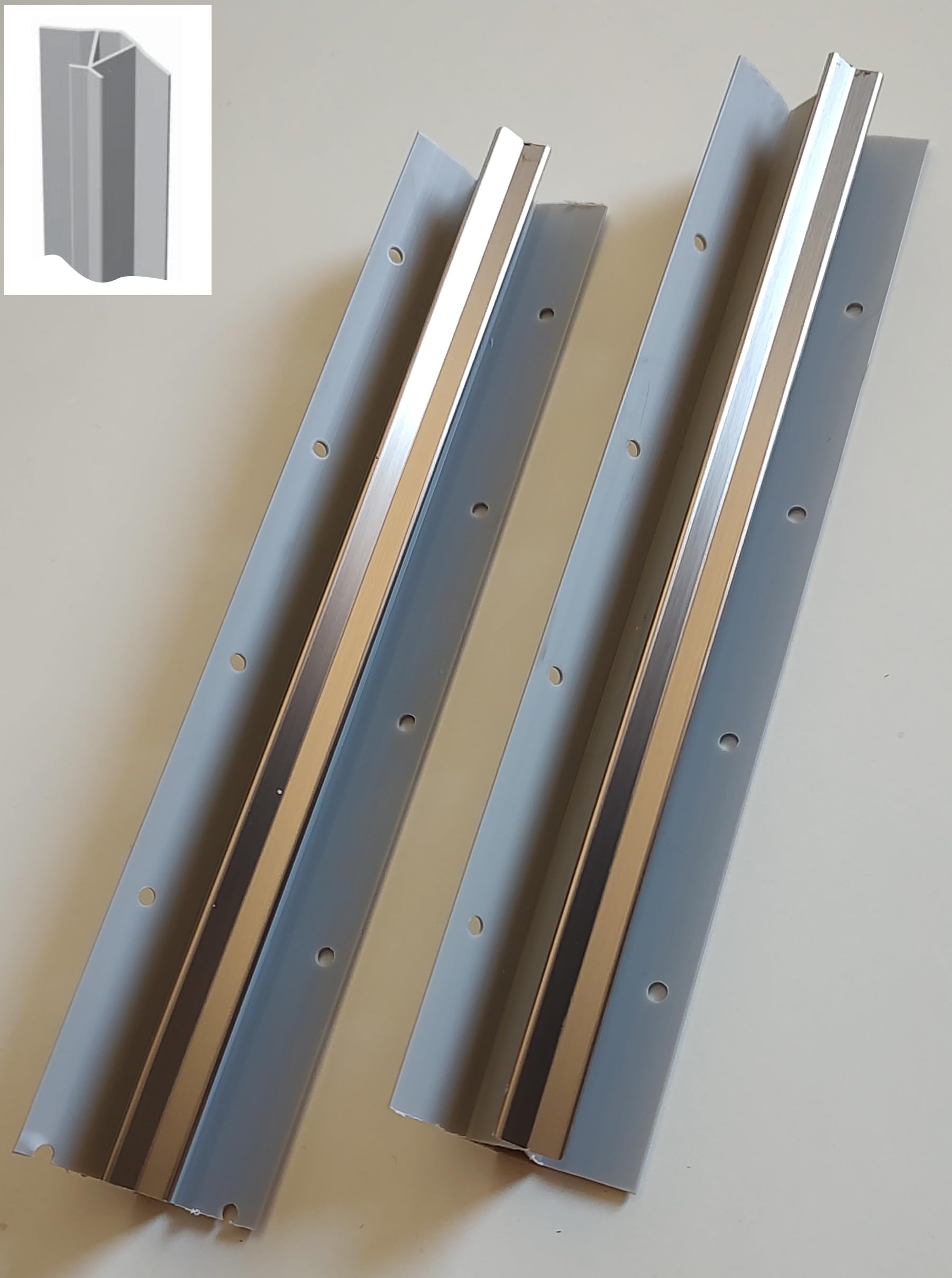 1 Piece Socket Corner Connector Angle Inner Corner 135° Stainless Steel Look Height 120 mm - for 16 mm
