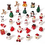 30PCs Mini Christmas Ornaments, 3D Tiny Resin Christmas Ornament for Small Tree, Well-Crafted Small Miniature Christmas Tree 