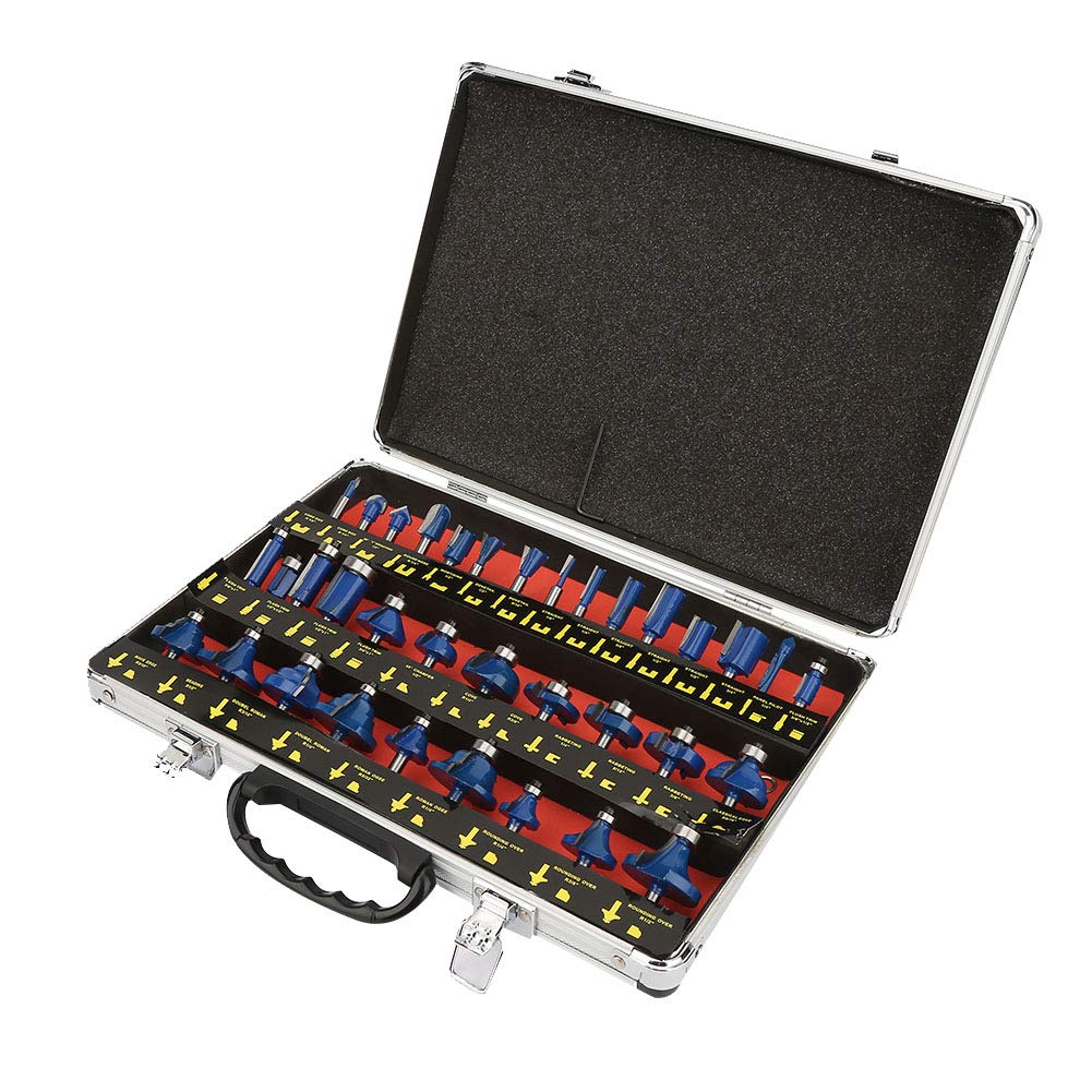 35pcs 1/4 Router Bits Set, Professional Shank Tungsten Carbide Router Bit for Density Board