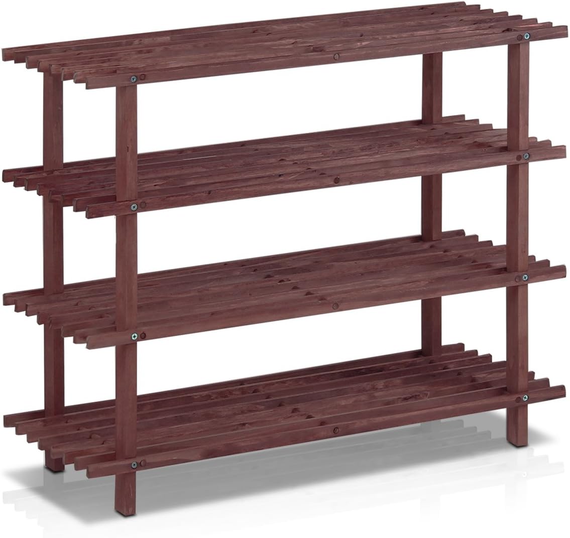 Best Furinno Pine Solid Wood 4-Tier Shoe Rack