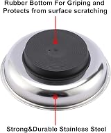 CASOMAN 3-Piece Round Magnetic Tray Set 3" 4" 6" Stainless Steel Parts Holder view 5