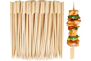 120 Pcs Bamboo Skewers, 15CM/5.91IN Cocktail Picks Bamboo Sticks Toothpicks for Appetizers Kabob Skewers for Party Sandwich F