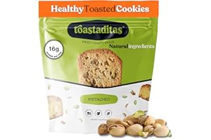 Toastaditas Pistachio Toasted Cookies, Natural Ingredients, No Artificial Flavors, Ideal for Coffee or Tea pairing, Snacks for kids and adults (6 oz Pack, Pistachio)