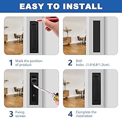 HOMOTEK Recessed Pocket Door Pull Handle, Edge