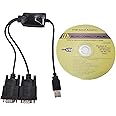 Micro Connectors, Inc. Plug and Play USB to Dual Serial DB9 Adapter Windows 10 / Win 8/ 7/ XP/ Vista / Mac (E07-162)