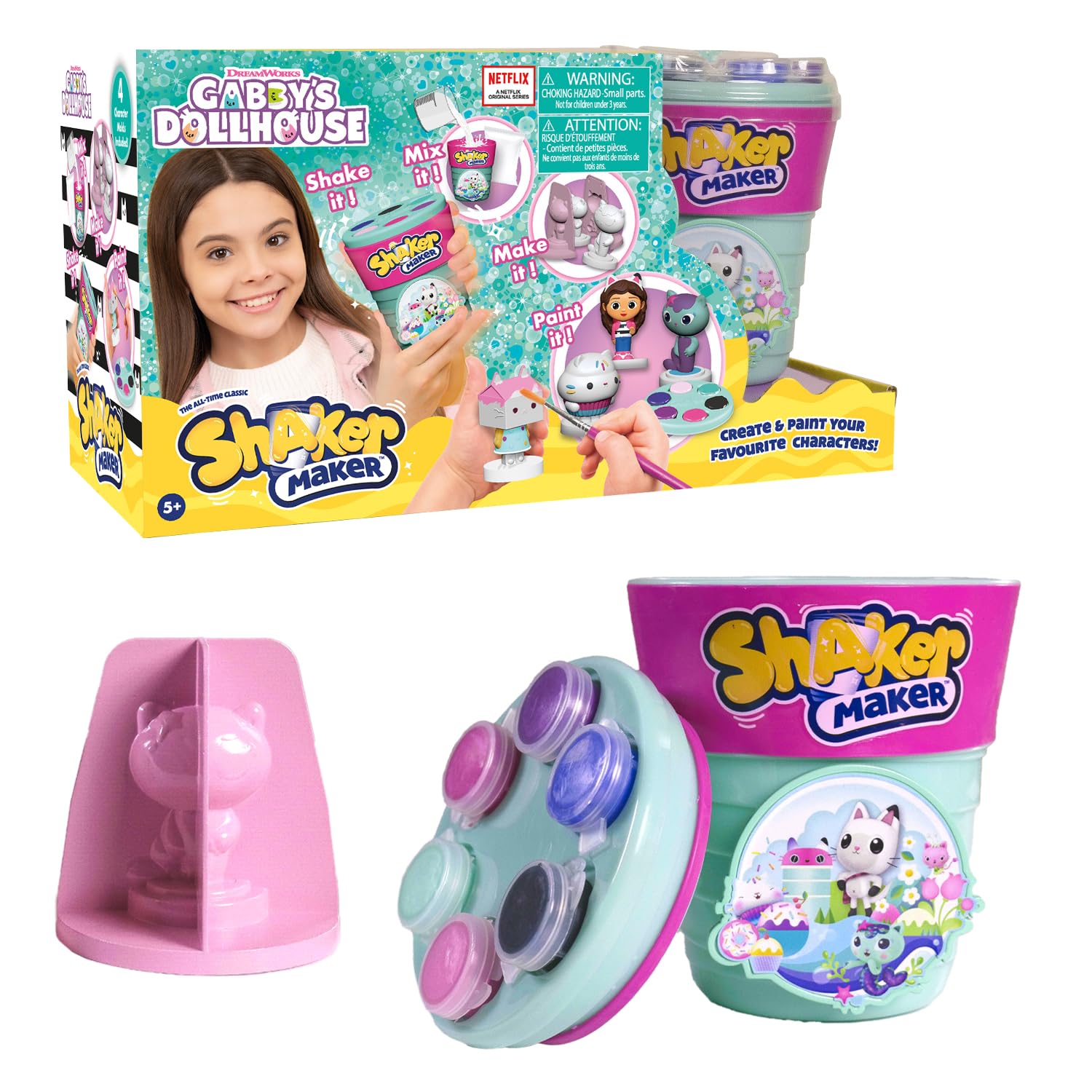 Shaker Maker, Powder Character Creation, Artistic and Manual Activity, Model Gabby and The Magic House, for Children from 5 Years, HKG00