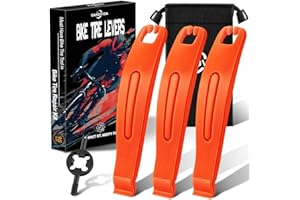 SARDVISA Bike Tire Levers, 3Pcs Ultra Strong Tire Levers & Drawstring Bag, Bike Tire Removal Tool for Road or Mountain Bike T