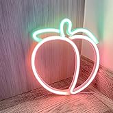 Peach Neon Sign, Fruit Peach Neon Decor，Funny Peach Led Sign Pink Decor for Bedroom Wall Art Decor,Gift for Her， Peach Led Sign for Christmas Decoration Thanksgiving Decoration Valentine's Day Gift
