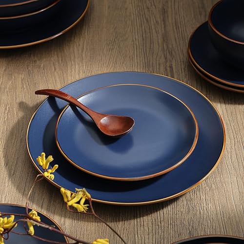 Stone Lain Brasa Modern Stoneware 16 Piece Dinnerware Sets, Plates