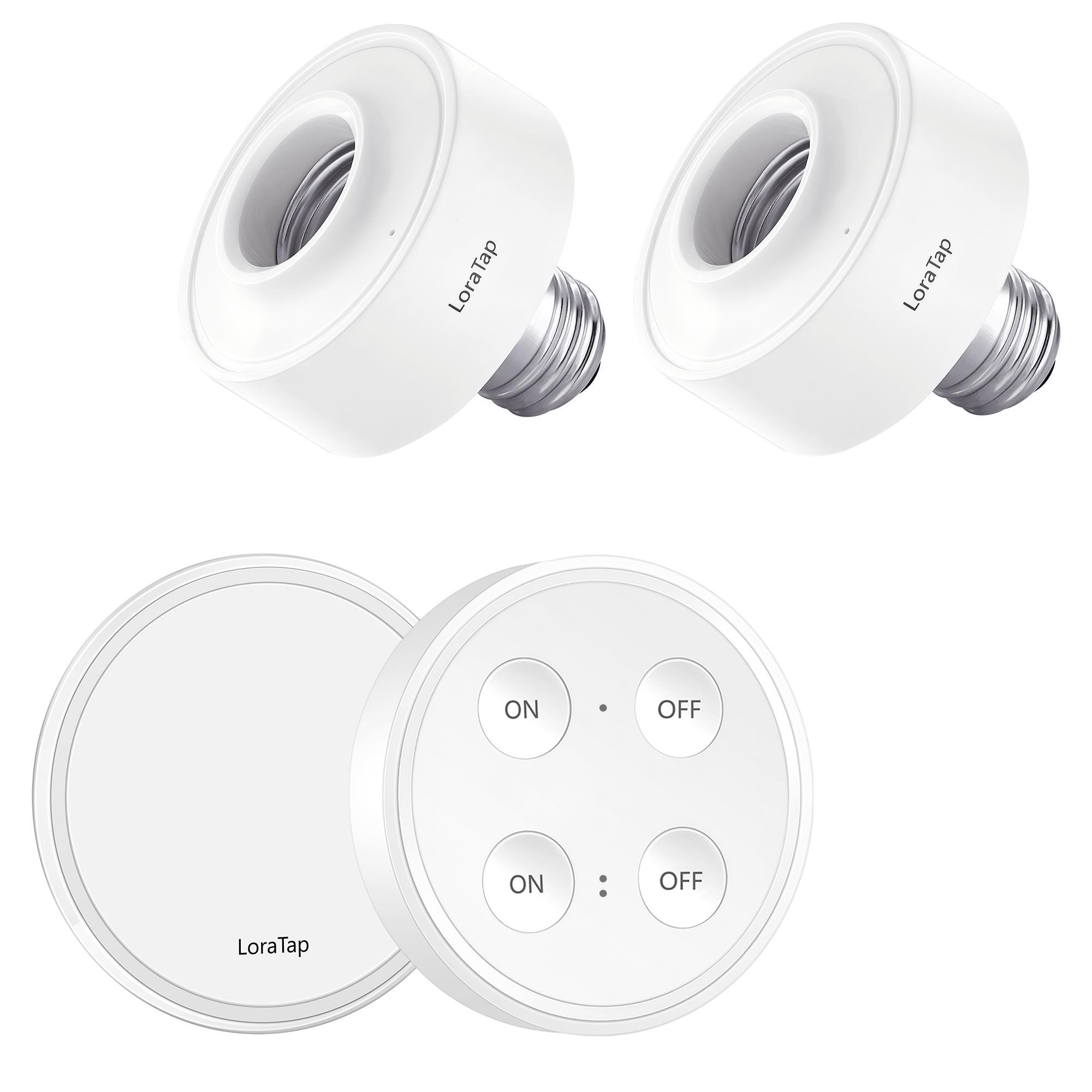 LoraTap Wireless Remote Control E26 E27 Light Socket Kit 656ft 915MHz