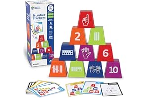 Learning Resources Number Stackers - Math Manipulatives, Addition and Subtraction Flash Cards, Counting Activities, Montessor