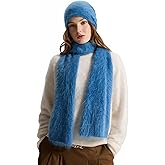 GreenMount Women's 100% Pure Brushed Cashmere Hat Plant Dyeing Warm Soft Winter Knitted Cozy Ski Beanie for Women Gifts