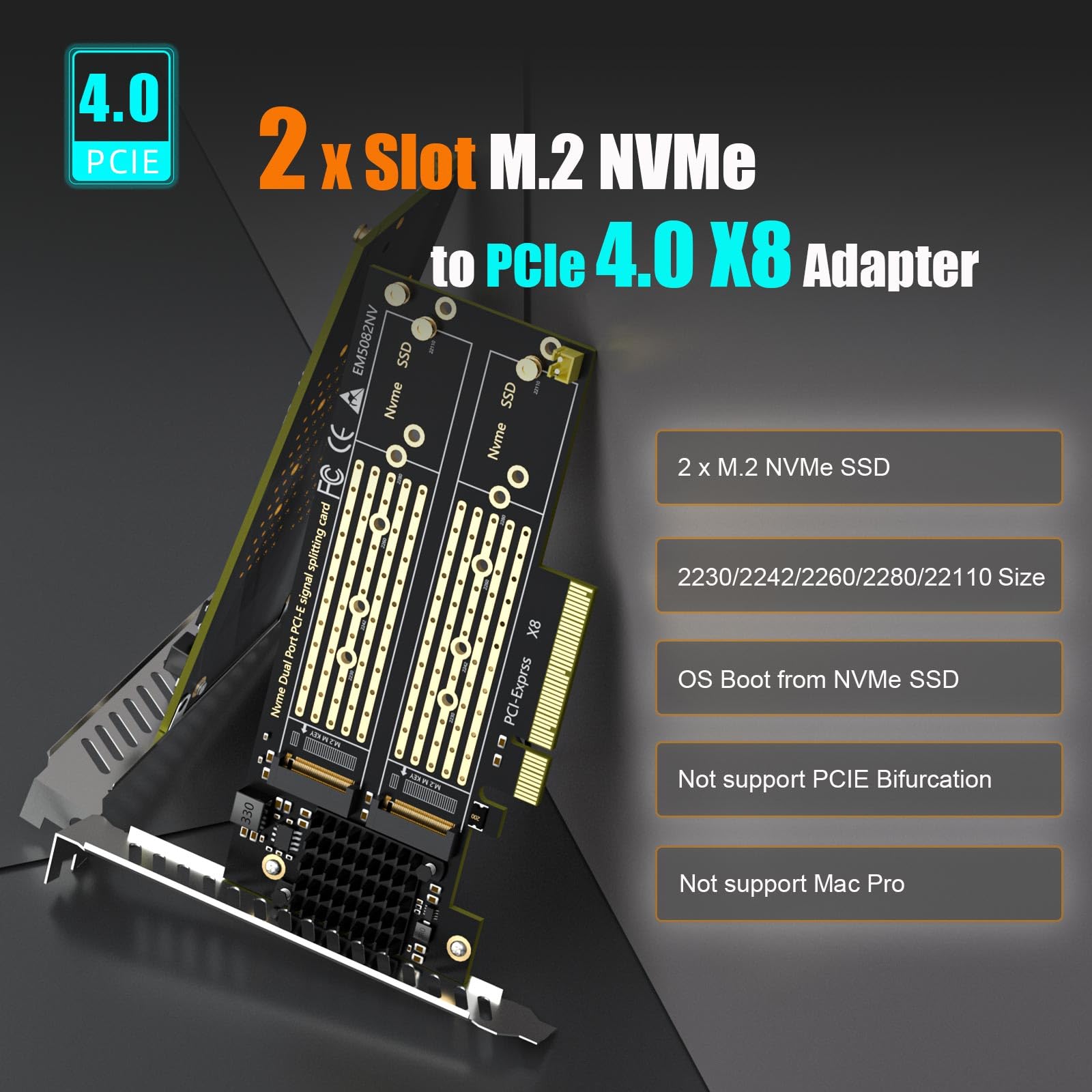 Glotrends Pa21 Nvme Pcie Adapter Showing Dual M.2 Slots With Heatsinks Installed