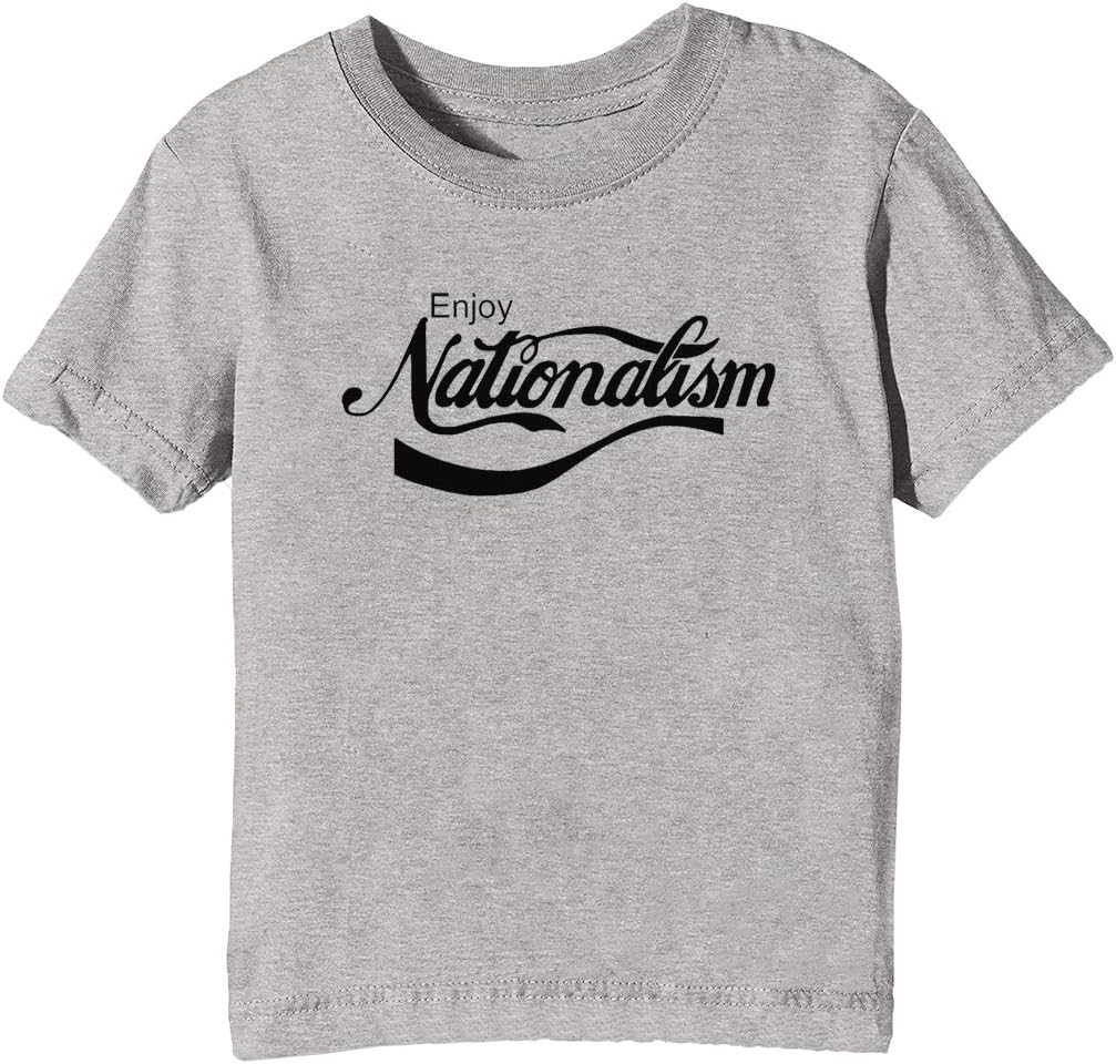 Enjoy Nationalism Kids Unisex Boys Girls T-Shirt Grey Tee Short Sleeves
