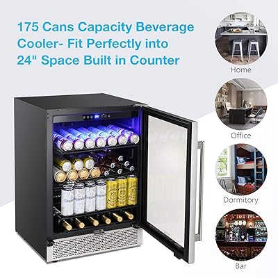 Buy Antarctic Star 24 Inch Beverage Refrigerator Buit In Wine Cooler Mini Fridge Clear Glass Door Digital Memory Temperature Control Beer Soda Led Light Quiet Operation 24 Inch Online In Indonesia B08g8qfbfh