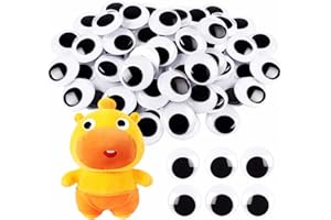 Lifetop 100PCS Black Wiggle Googly Eyes, 20mm Large Googly Eyes with Self Adhesive DIY Crafts Doll Making Holiday Decorations