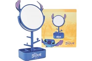 Get Trend Disney Stitch Mirror with Jewelry Stand for Girls and Teenagers, Cute Vanity Mirror with Tray for Small Things Bedr