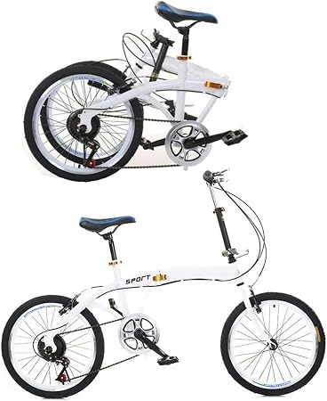 doppio freno a V pieghevole 20 pollici colore bianco carico fino a 90 kg  Bicicletta pieghevole a 7 marce Ciclismo Sport e tempo libero  tomorrowshope.tv