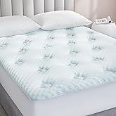 Hansleep Memory Foam Mattress Topper Full, Gel Mattress Topper Full Size with Deep Pocket, Breathable Pillow Top Mattress Pad