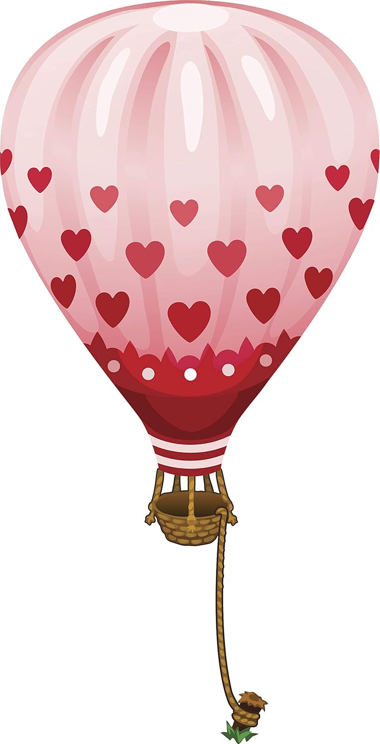 Amazon Com Cute Pretty Floating Hot Air Balloon Cartoon Vinyl Sticker 8 Tall Valentine Heart Automotive air balloon cartoon vinyl sticker