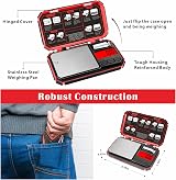 UNIWEIGH Digital Pocket Scale 200g/0.01g Red with 6 Units LCD Tare view 6