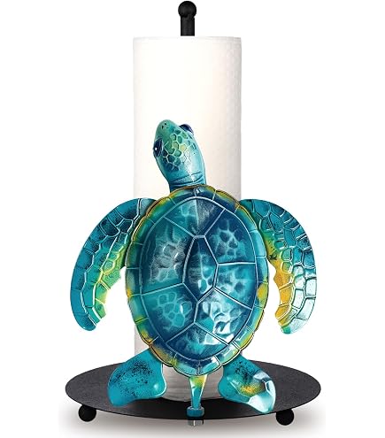 Turtle Kitchen Accessory Ocean Themed Home Accessory Sea Turtle Cast Iron Paper Towel Holder ...