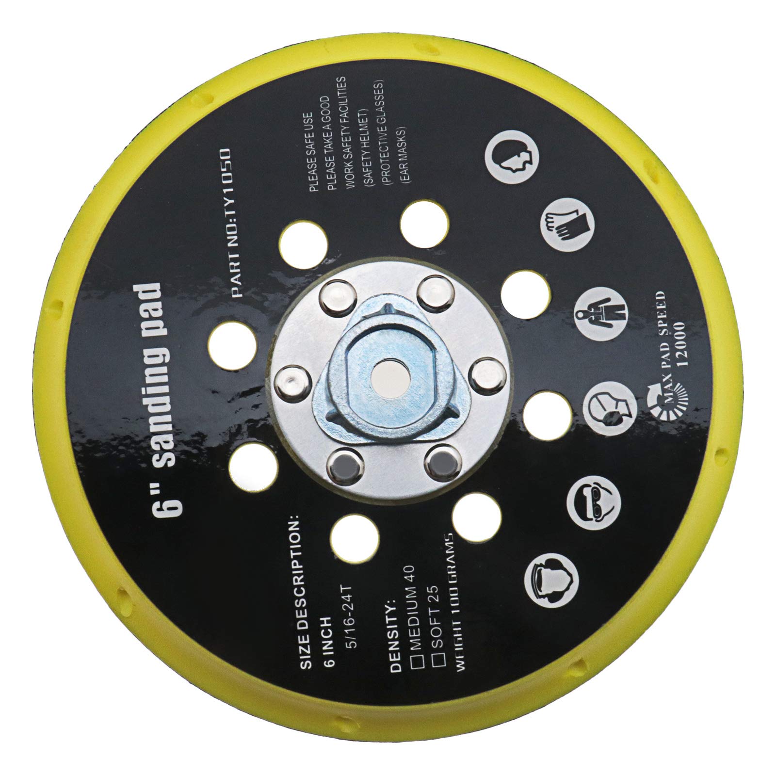 Be In Your Mind 6 Inch Sander Backing Pad - 150mm, 17 Holes - Replacement Pad Compatible with RO1, ES150, ET2, BO6030, BO6040 - For Polishing & Grinding