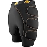 Dialudon Football Girdle with 7-Pads Hip Thigh Protector Padded Shorts for Men Youth Padded Compression Shorts Protective for Baseball Football Basketball Black