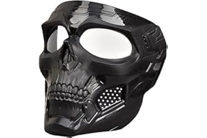 BROYEUR Airsoft Mask Paintball Mask Full Face Tactical Mask Suitable for ATV Motorcycle Cycling Skiing Halloween CS Game Cosplay Skull Mask