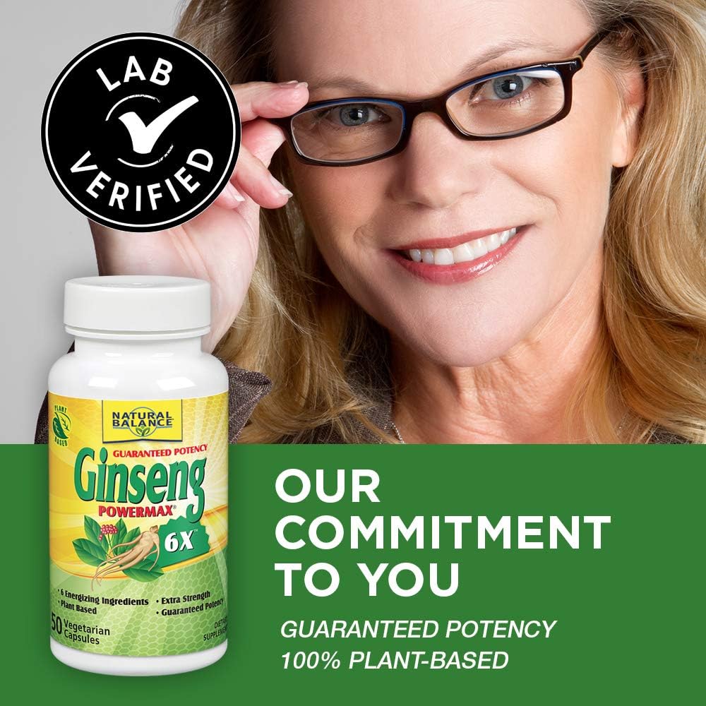 Natural Balance 2000 mg Ginseng Powermax 6x Herbal Supplement, 50 Count: Health & Personal Care