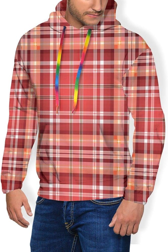 red and white checkered hoodie