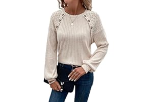 Naivikid Long Sleeve Shirts for Women Crewneck Casual Fall Tops Loose Fit Lightweight Sweaters Tunic Fashion Clothes S-XXL