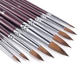 Fuumuui Sable 9pc Watercolour Brush Set Round & Pointed Kolinsky Sable view 1