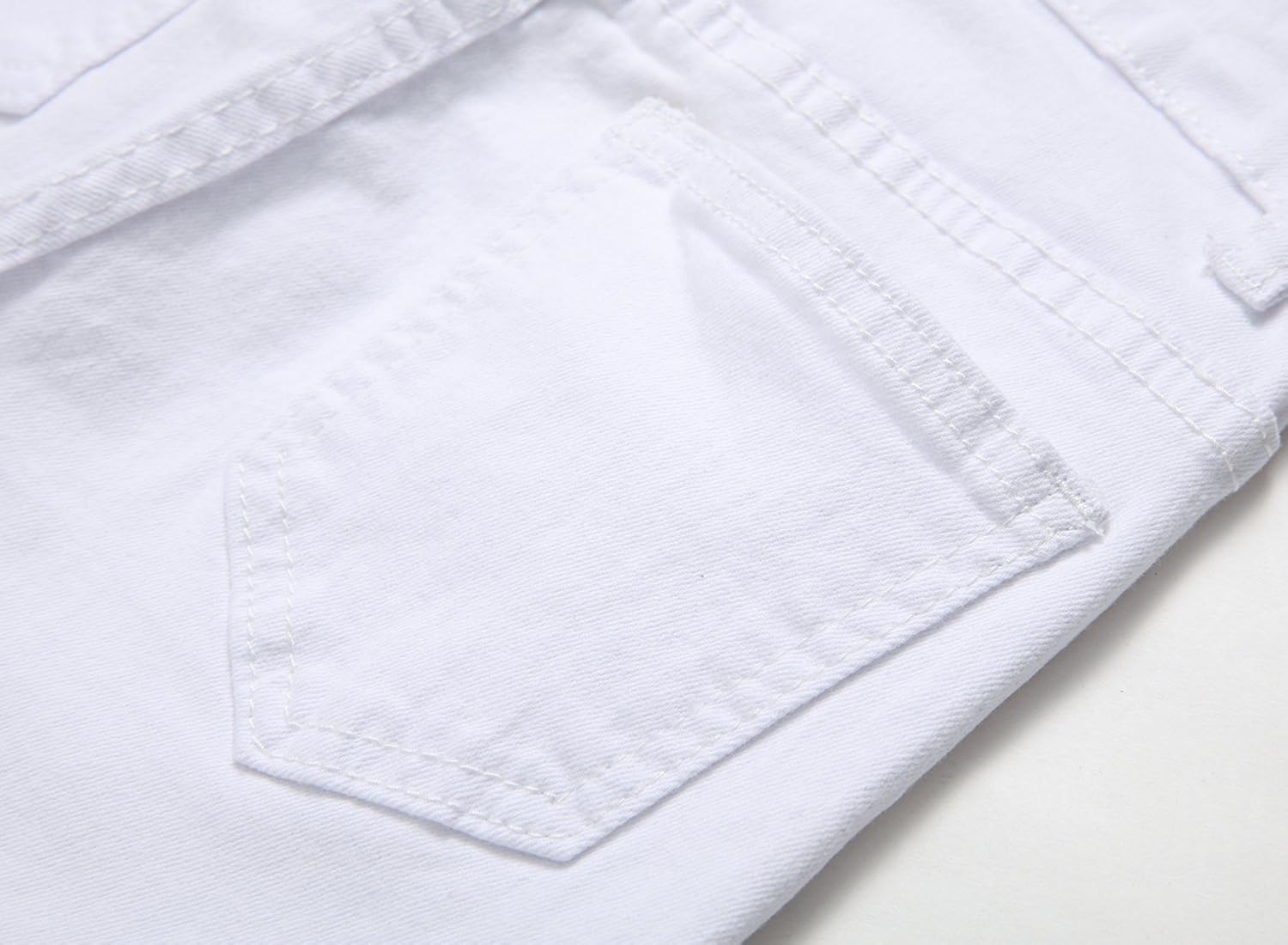 Boy's Skinny Fit Ripped Destroyed Distressed Stretch Slim Jeans Pants: Clothing