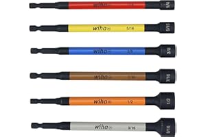 Wiha 70486 Color Coded Magnetic Nut Setter SAE 6 Pc. Set