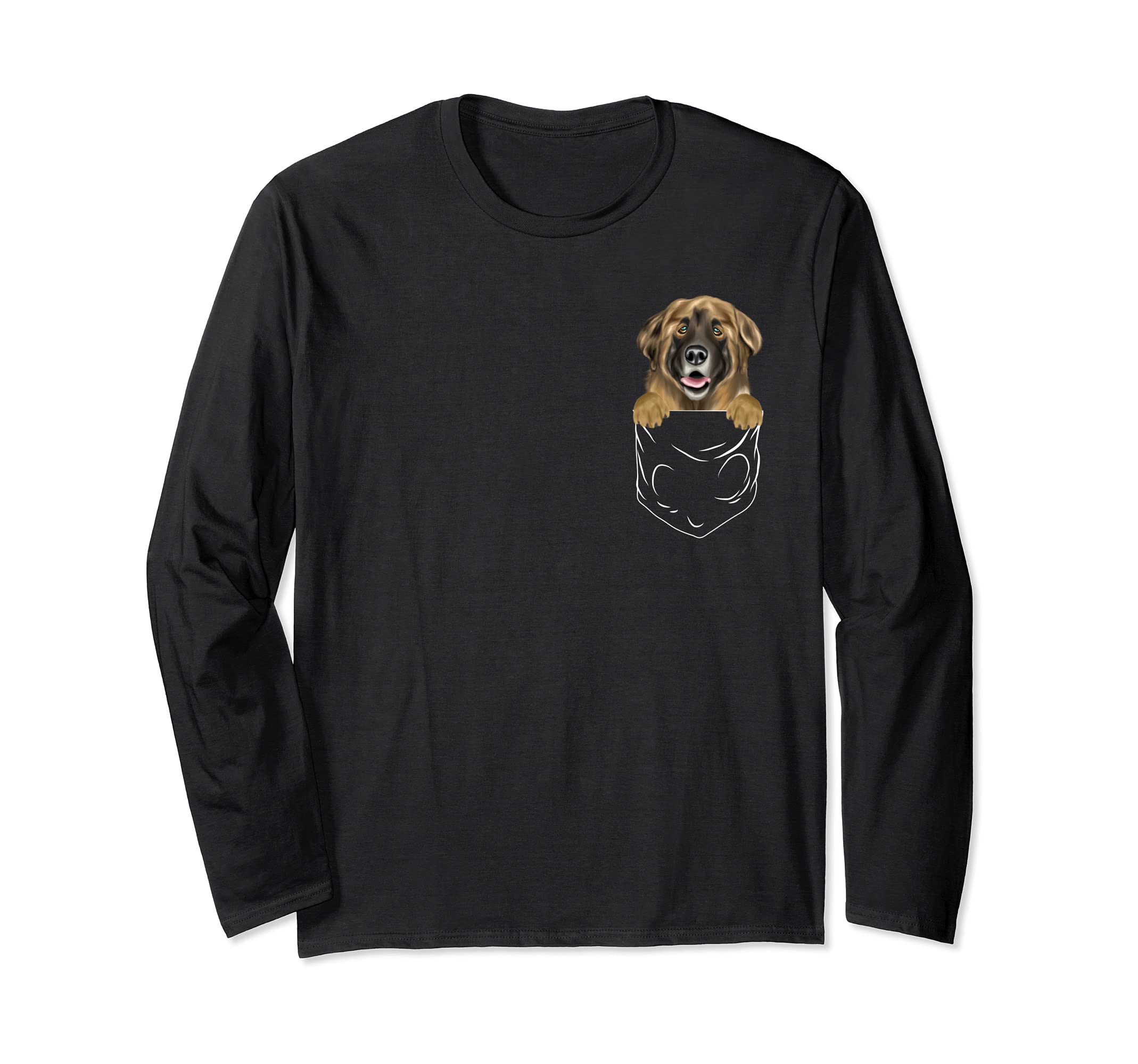 Dog In Pocket Leonberger Funny Dog Lover Long Sleeve T-Shirt