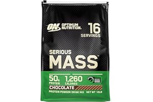Optimum Nutrition Serious Mass, Weight Gainer Protein Powder, Mass Gainer, Vitamin C and Zinc for Immune Support, Creatine, Chocolate, 12 Pound (Packaging May Vary)