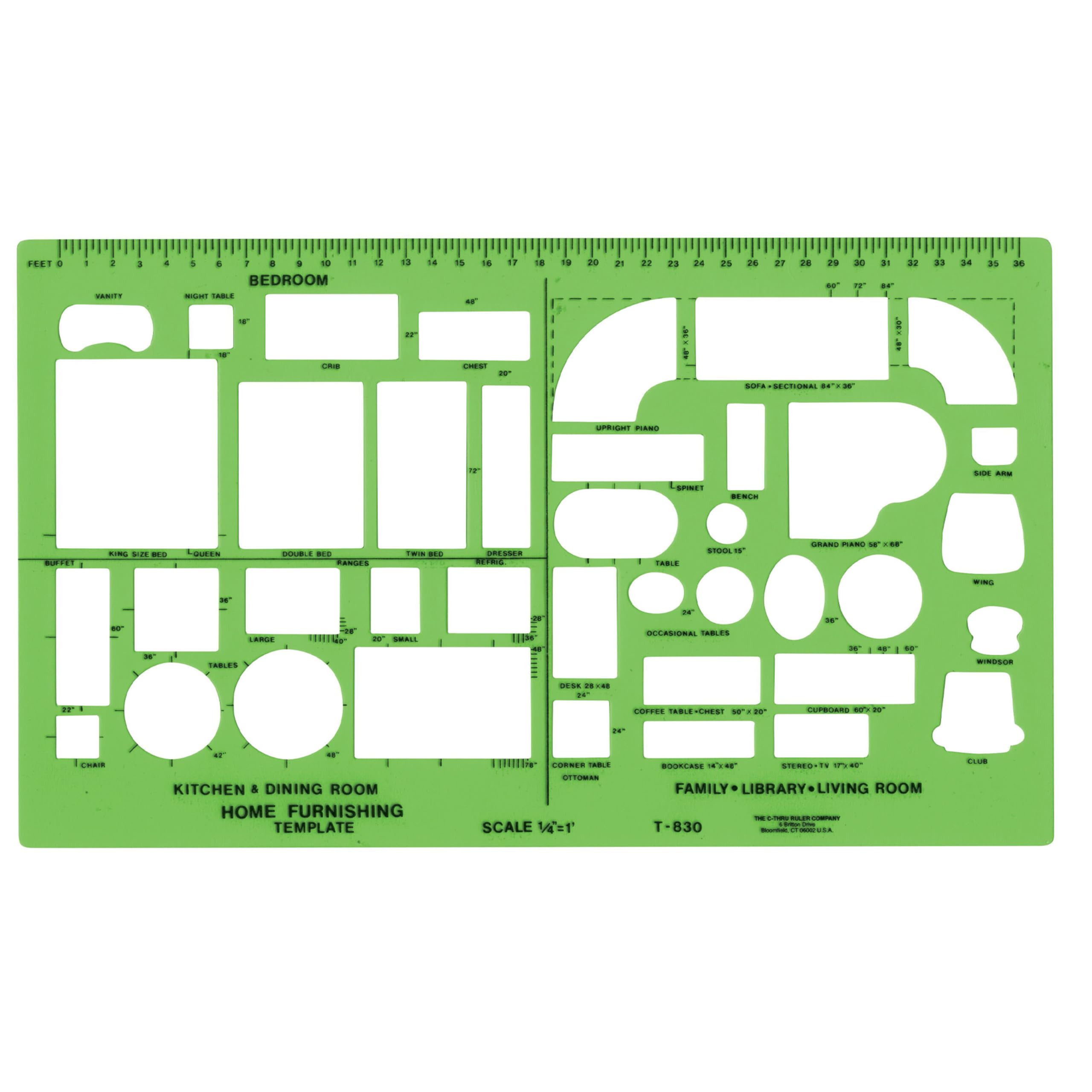 Westcott Plastic Designer Template, 1/4 Inches, Green