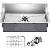 KRAUS Standart Pro 30 -inch Undermount Single Bowl 16 Gauge Stainless Steel Kitchen Sink, KHU100-30