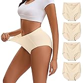 INNERSY Women's Seamless High Waisted Underwear No Show Panties Lightweight Full Coverage Briefs 4-Pack