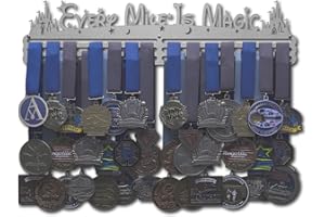 ALLIED MEDAL HANGERS Allied Medal Hanger - Every Mile is Magic (18" Wide with 3 Hang Bars) - Medal Hanger Holder Display Rack - Multiple Variations Offered!