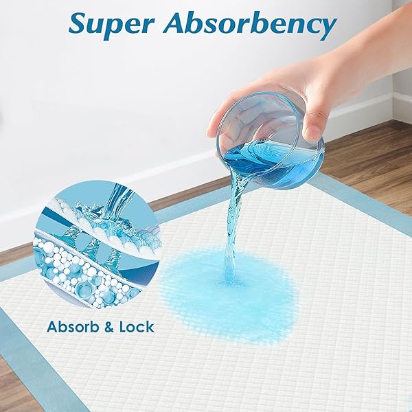 50 COUNT 30” X 36” SUPER ABSORBENCY DISPOSABLE UNDERPADS, LEAKPROOF QUICK DRYING, BABY PUPPY & ADULTS BED PADS DISPOSABLE ADULTS, DOG PEE PADS EXTRA LARGE, XXL INCONTINENCE PADS